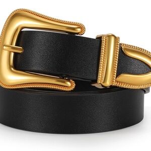 Black Belt with Gold tone Buckle